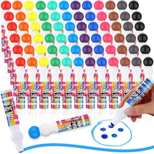 Pcs Bingo Daubers Bulk in 12 Colors 0.5 Oz Assorted Colors Set of Bingo Markers Dot Markers Dot Paint Craft Ideal for Art and C
