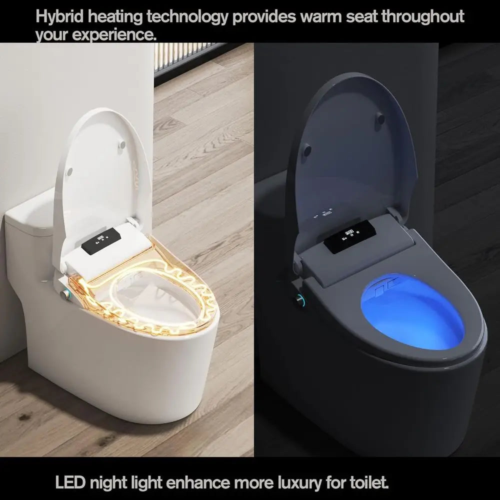 Toilet Bidet Seat, Elongated Toilet Seat Bidet with Dryer and Warm Water, Electronic Heated Toilet Seat Temperature Adjustable,