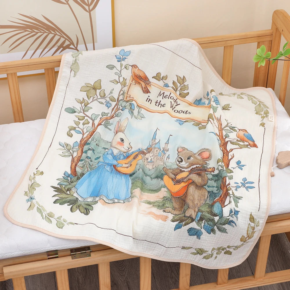 Pure Cotton Gauze Baby Bath Towel For Newborns Absorbent