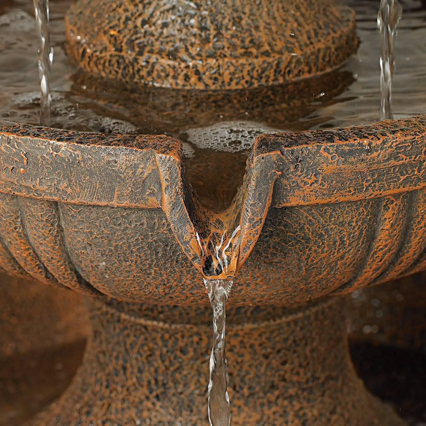 Ravenna 43" High Large Italian Indoor Outdoor Decor Faux Stone Floor Fountain Standing Waterfall 3-Tier Basin Tall Water