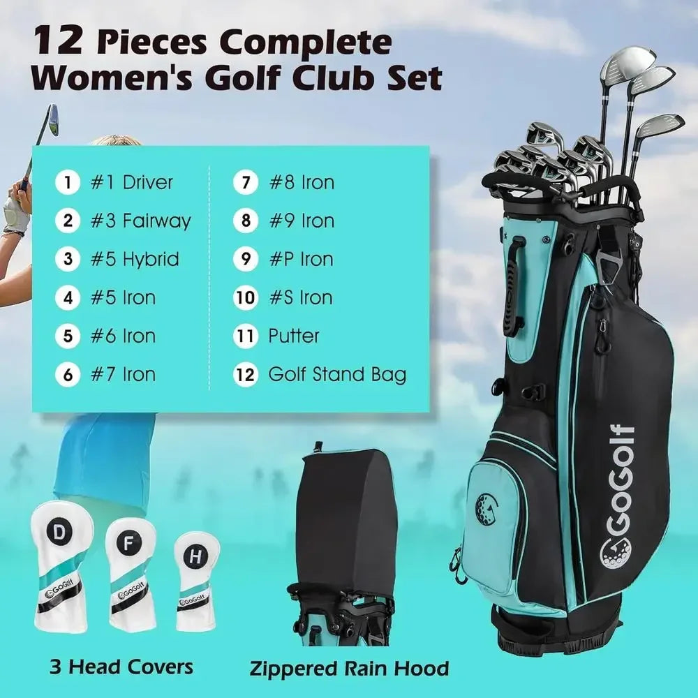 Womens Golf Club Set With Driver Hybrid Irons And Putter