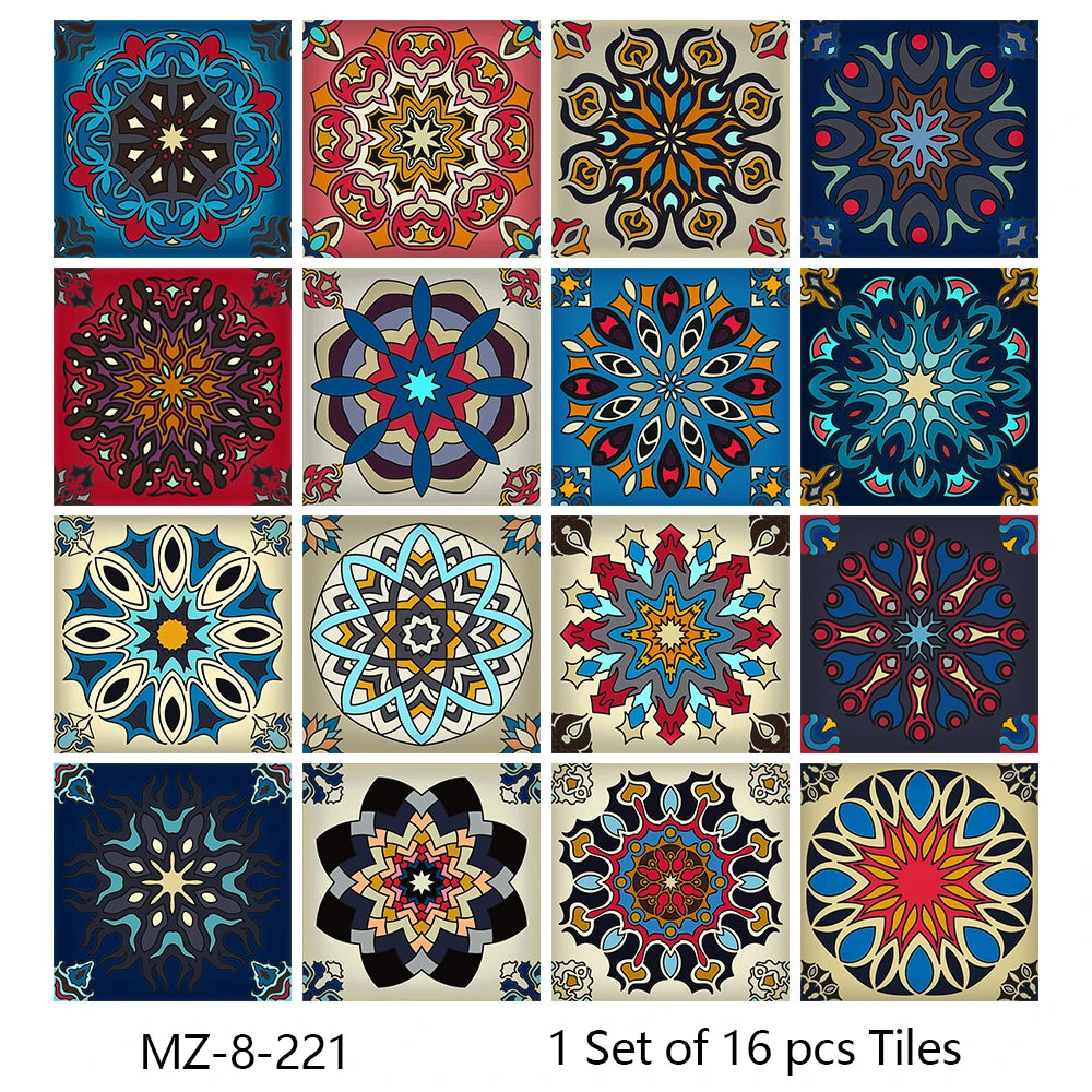 Matte Waterproof Tile Wall Stickers Set For Kitchen Bathroom PVC