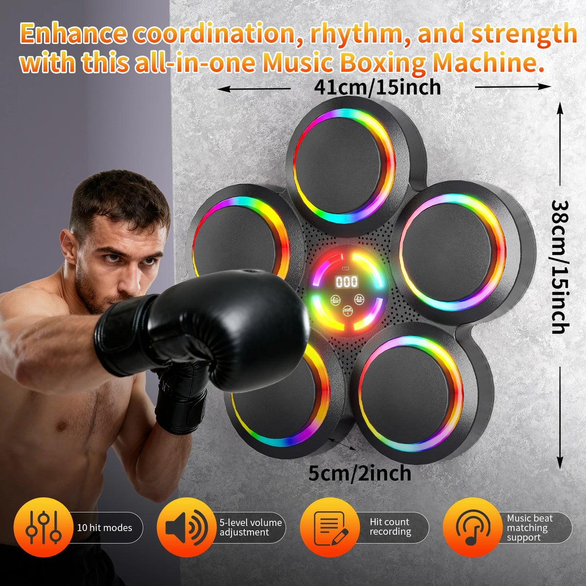 GKHMNEW Smart Music Boxing Machine With Gloves For Home Fitness
