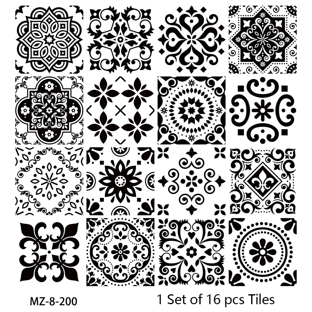 Matte Waterproof Tile Wall Stickers Set For Kitchen Bathroom PVC