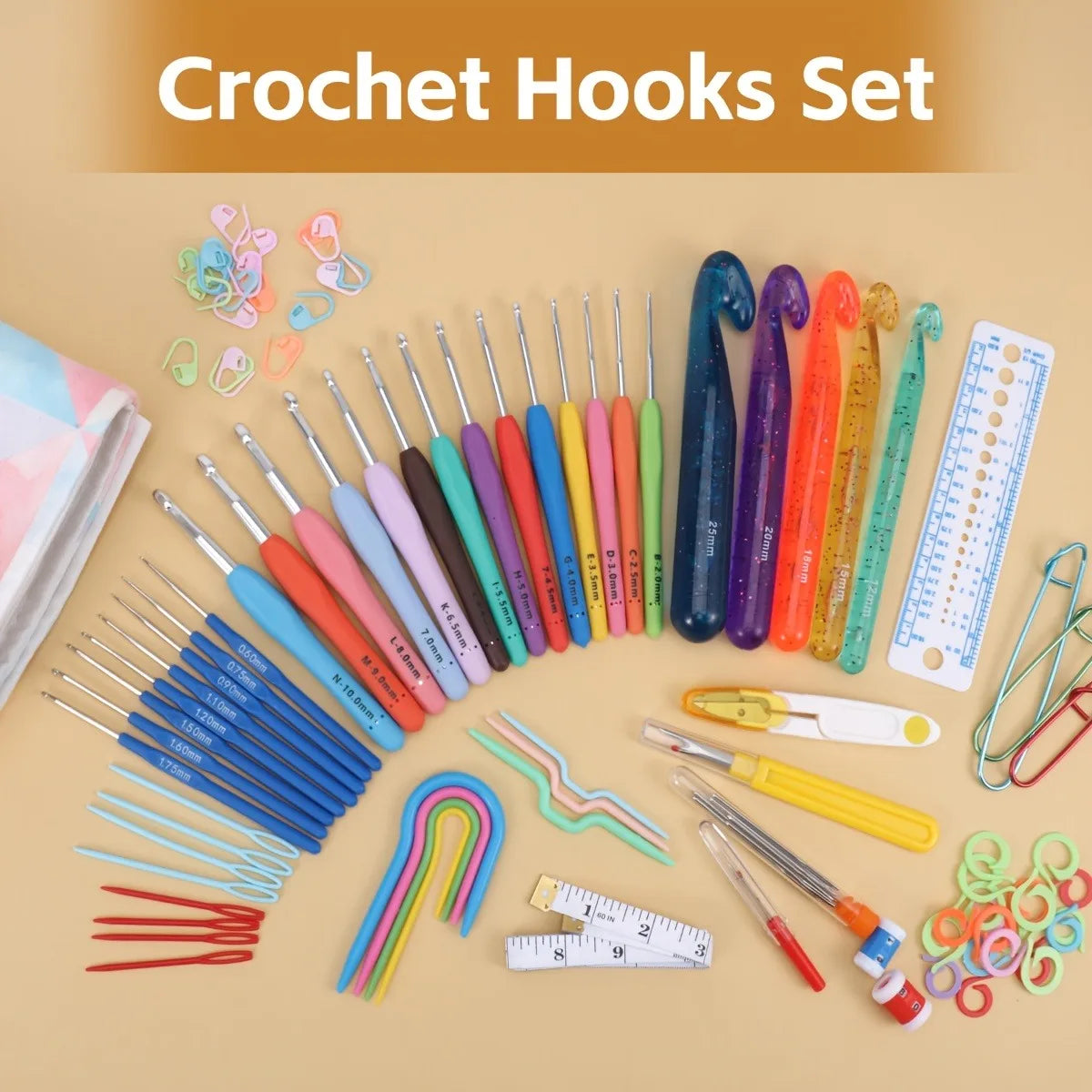 118pcs Crochet Hooks Sets, Ergonomic Crochet Hooks Kits with Storage Bag and Crochets Needle Accessories, DIY Crochets Needles Kit for Beginners and Experienced Crochet Hook Lovers