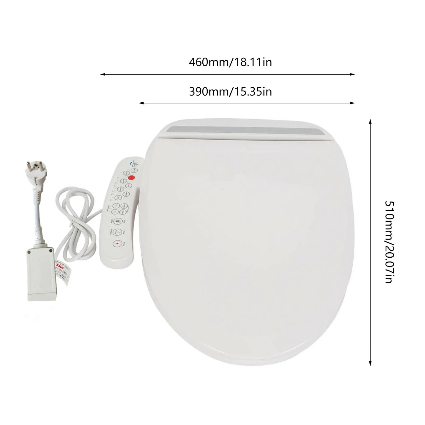 Electric Bidet Toilet Seat Smart Automatic Deodorization Elongated Heated Self Cleaning for Bathroom