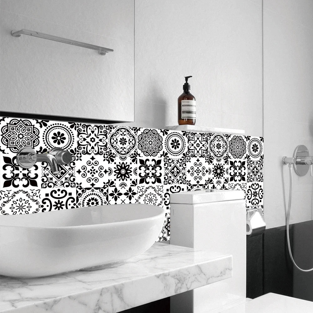 Matte Waterproof Tile Wall Stickers Set For Kitchen Bathroom PVC