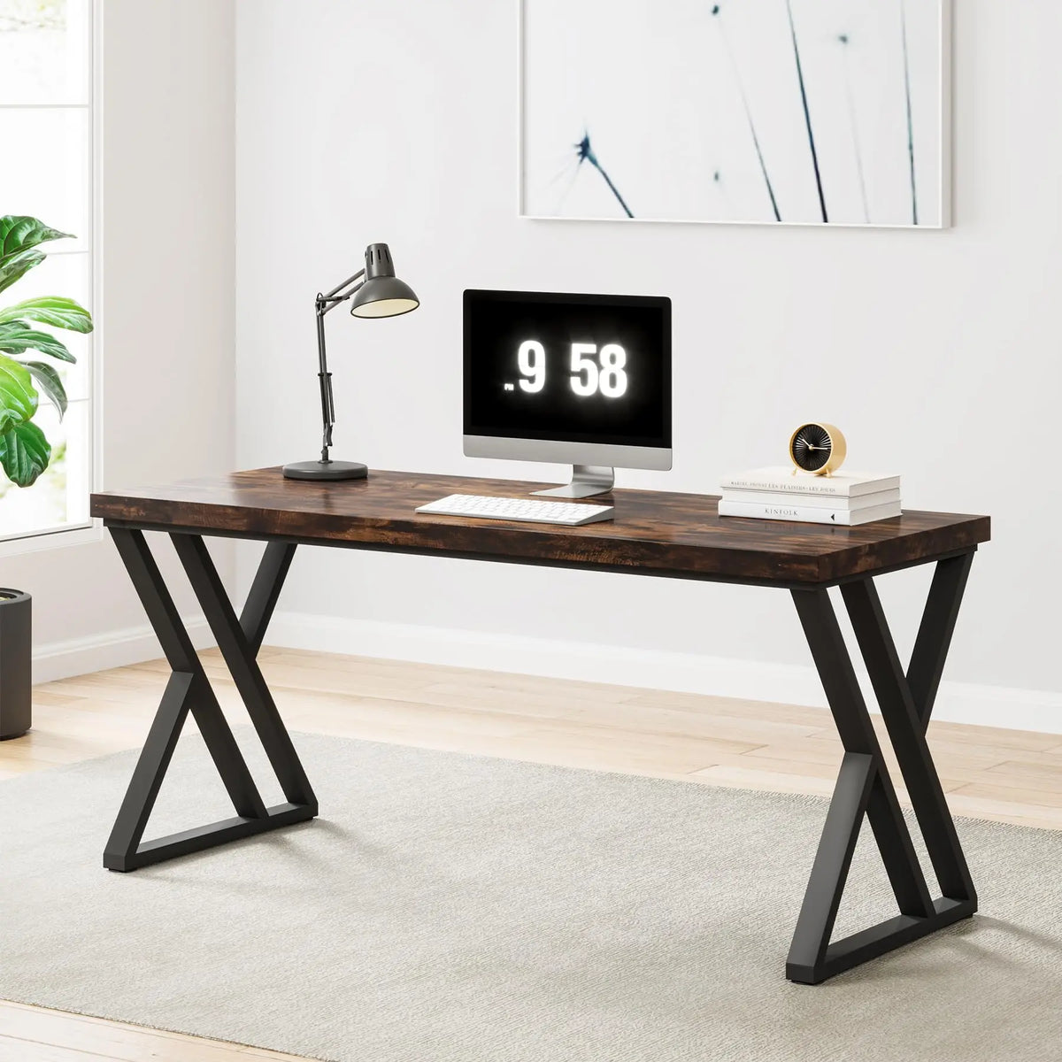 Tribesigns Modern Writing Computer Desk With Metal Legs