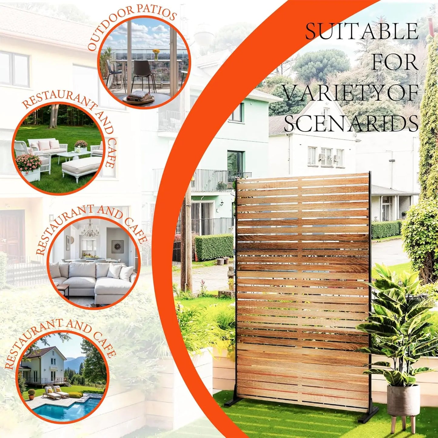 Metal Outdoor Privacy Screen Freestanding Panels For Patio And Deck