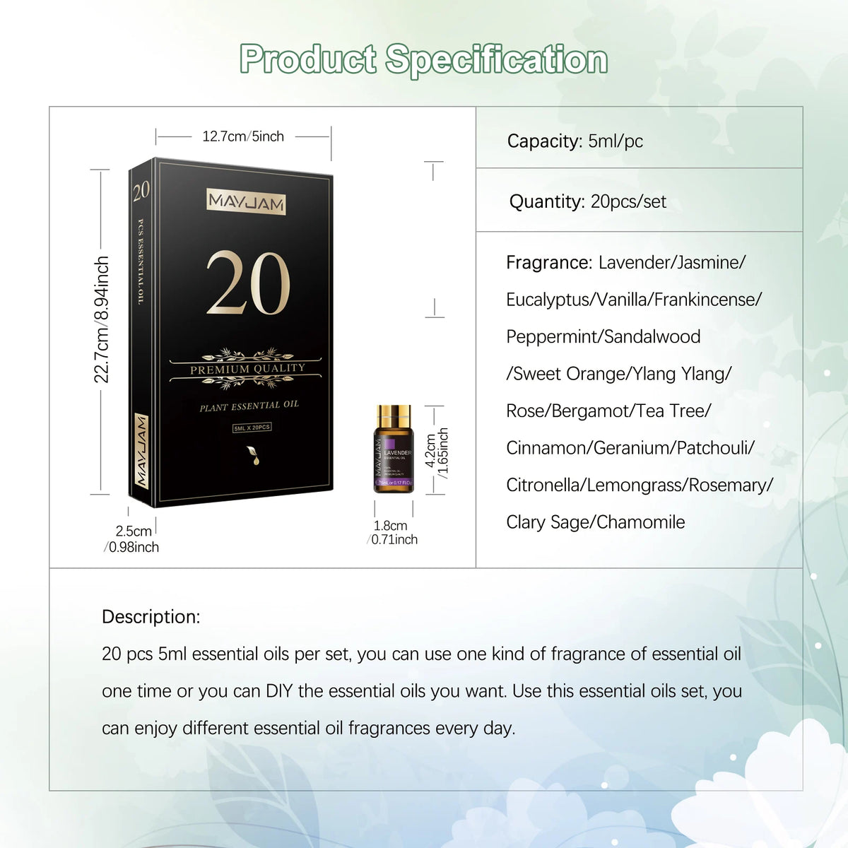 Mayjam Pure Essential Oil Kit For Aromatherapy And Relaxation