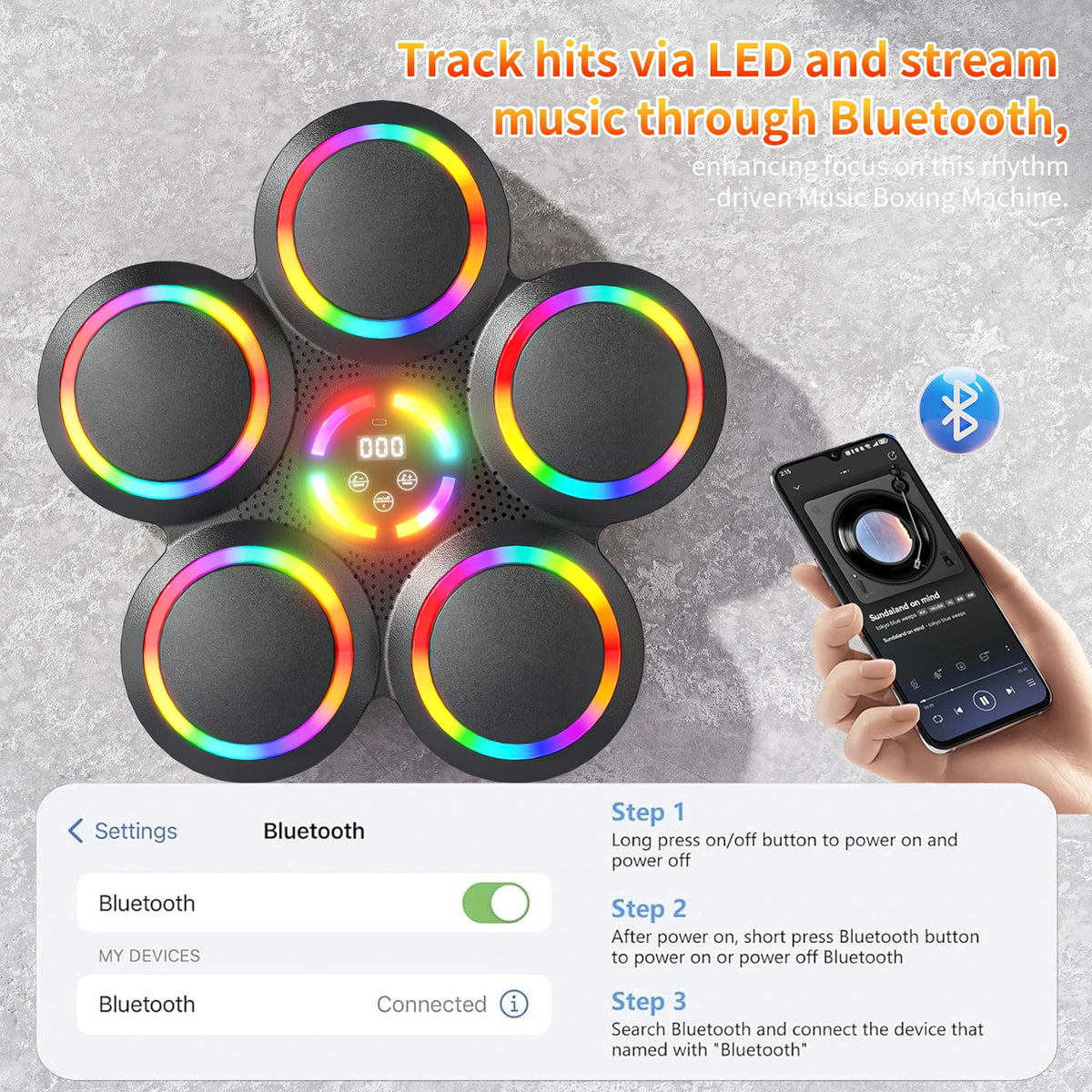 GKHMNEW Smart Music Boxing Machine With Gloves For Home Fitness