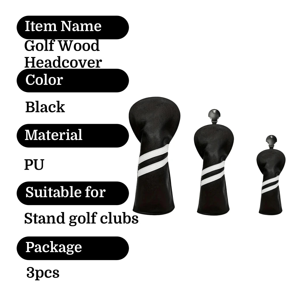 AMEYXGS Golf Wood Club Headcovers Durable Protective Sports Accessories
