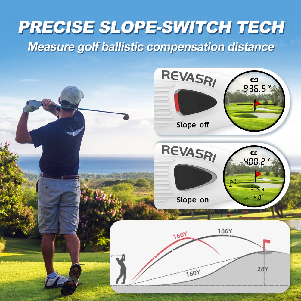 Revasri Golf Rangefinder With Angle Switch And Vibration Alert