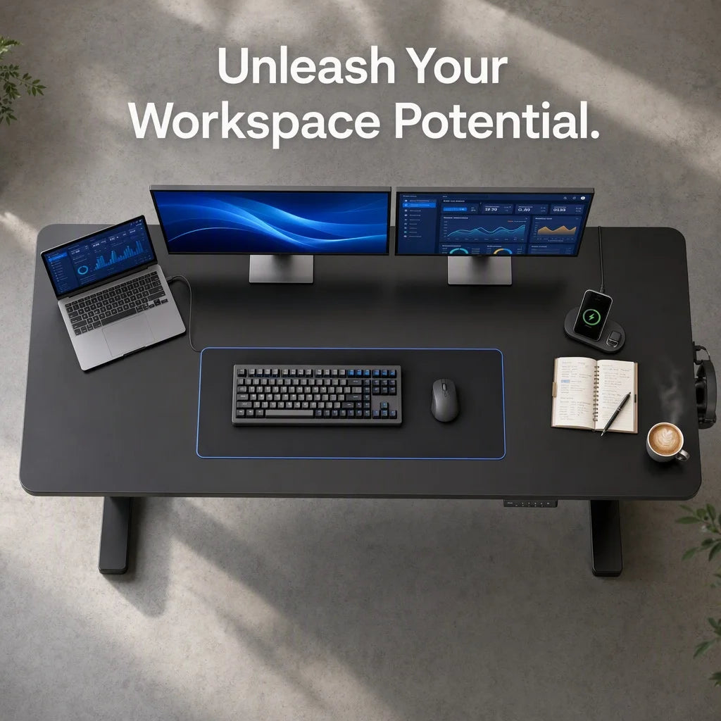 K Kyspho Electric Standing Desk With Brushless Motor Memory Presets