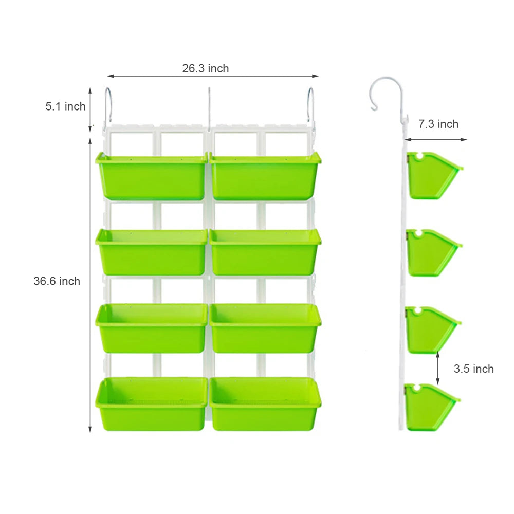 4 Tier Wall-Mounted Elevated Garden Planter Raised Bed Vertical Flowers Pots Plant Container Accessories Flower Garden Supplies