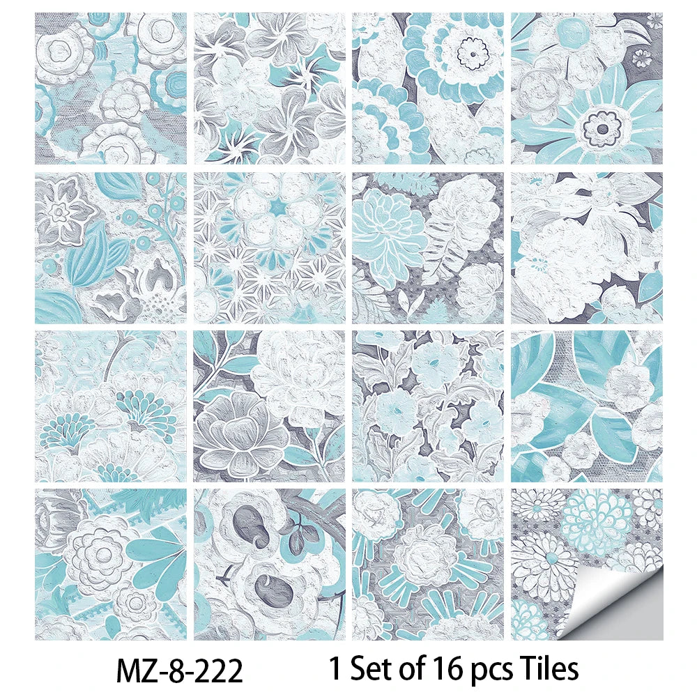 Matte Waterproof Tile Wall Stickers Set For Kitchen Bathroom PVC