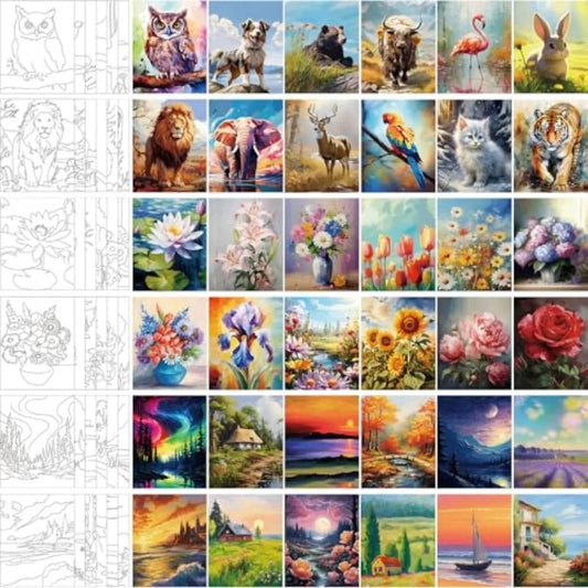 36 Pcs 8 x 10 Inch Pre Drawn Canvas for Painting Afro Queen Pre Stretched Canvas Painting for Adult Sip and Paint Party Supplie