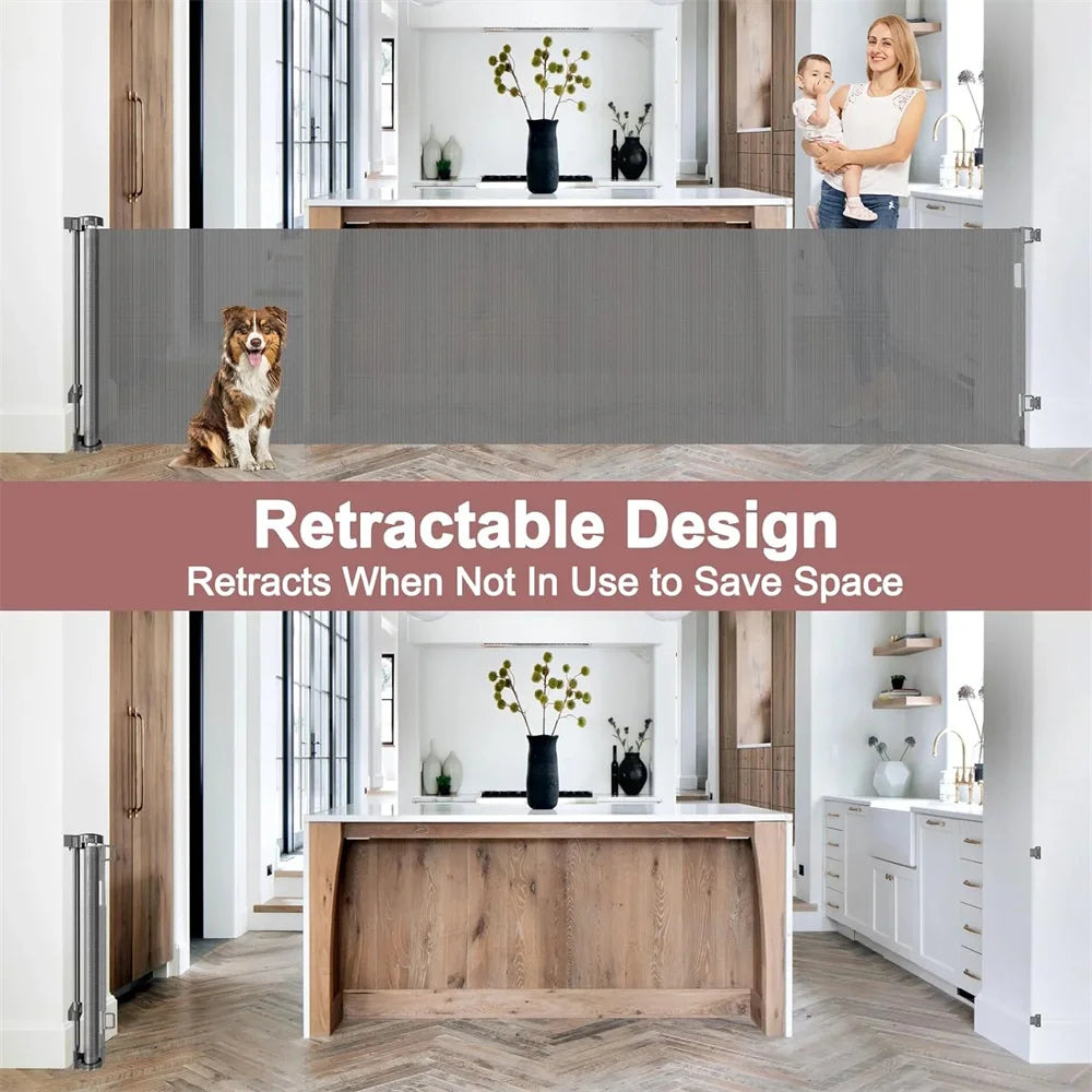 Retractable Baby Gate For Stairs And Doorways Extra Wide