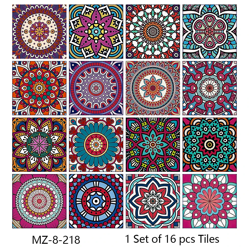 Matte Waterproof Tile Wall Stickers Set For Kitchen Bathroom PVC