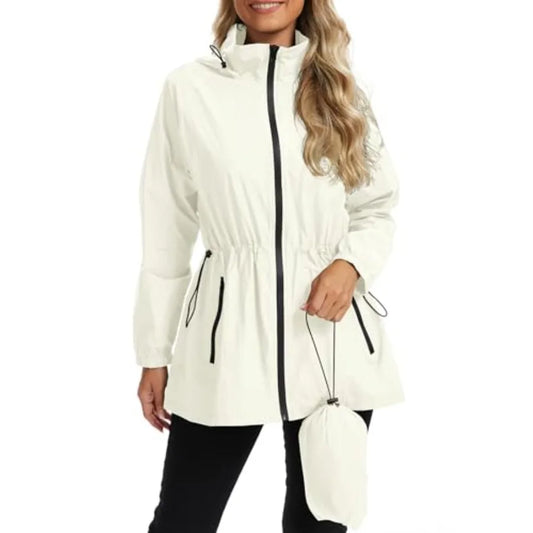 Lightweight Rain Jacket Women Waterproof - Packable Windbreaker Jacket Raincoats for Women with Hood for Travel Outdoor