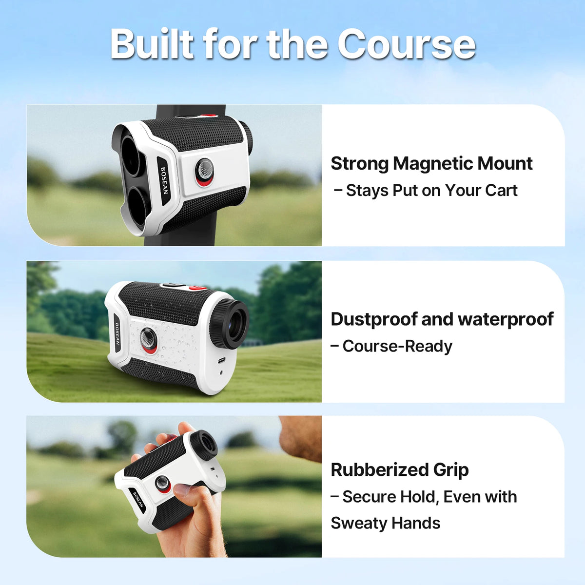 BOSEAN Golf Rangefinder With Slope Magnetic LCD Vibration