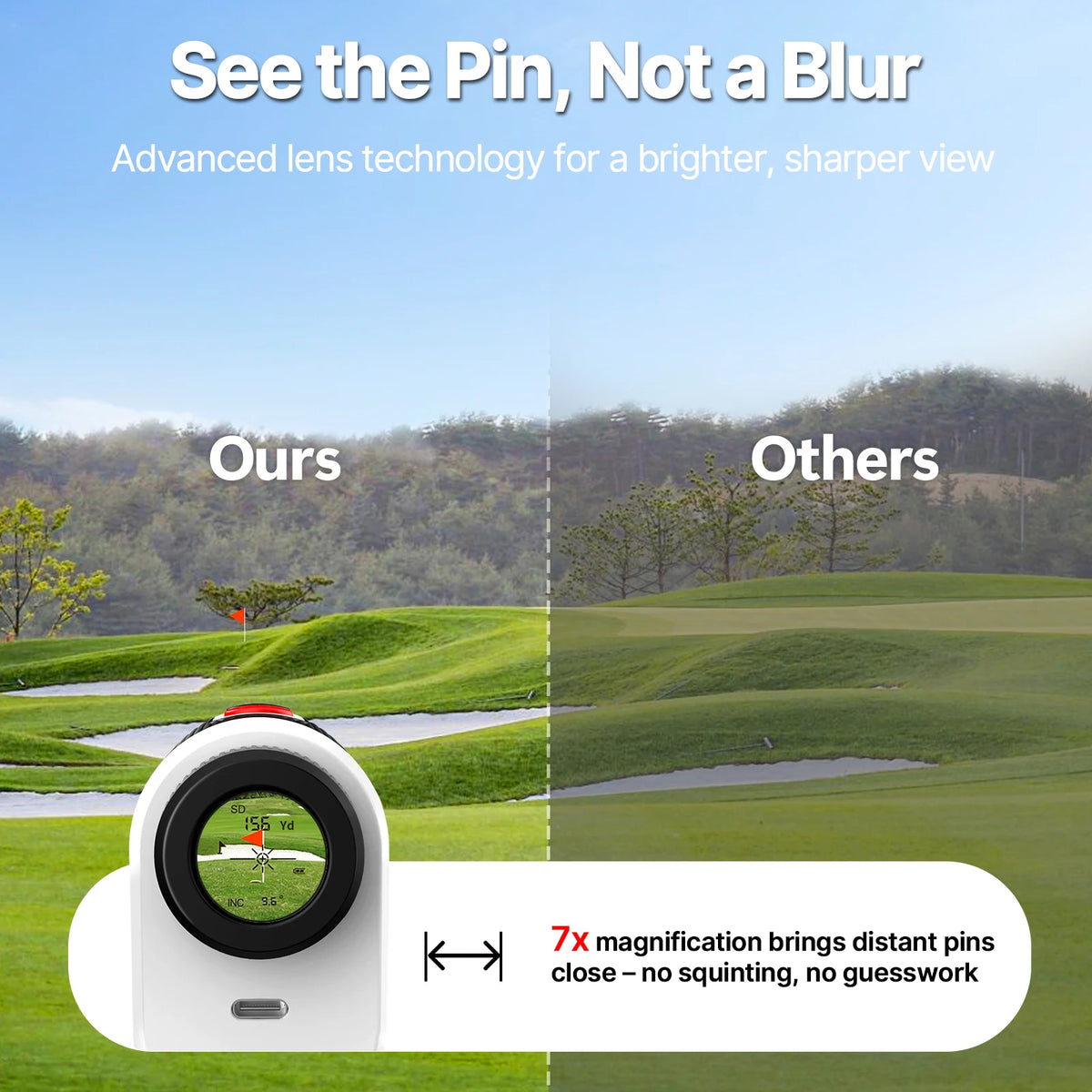 BOSEAN Golf Rangefinder With Slope Magnetic LCD Vibration