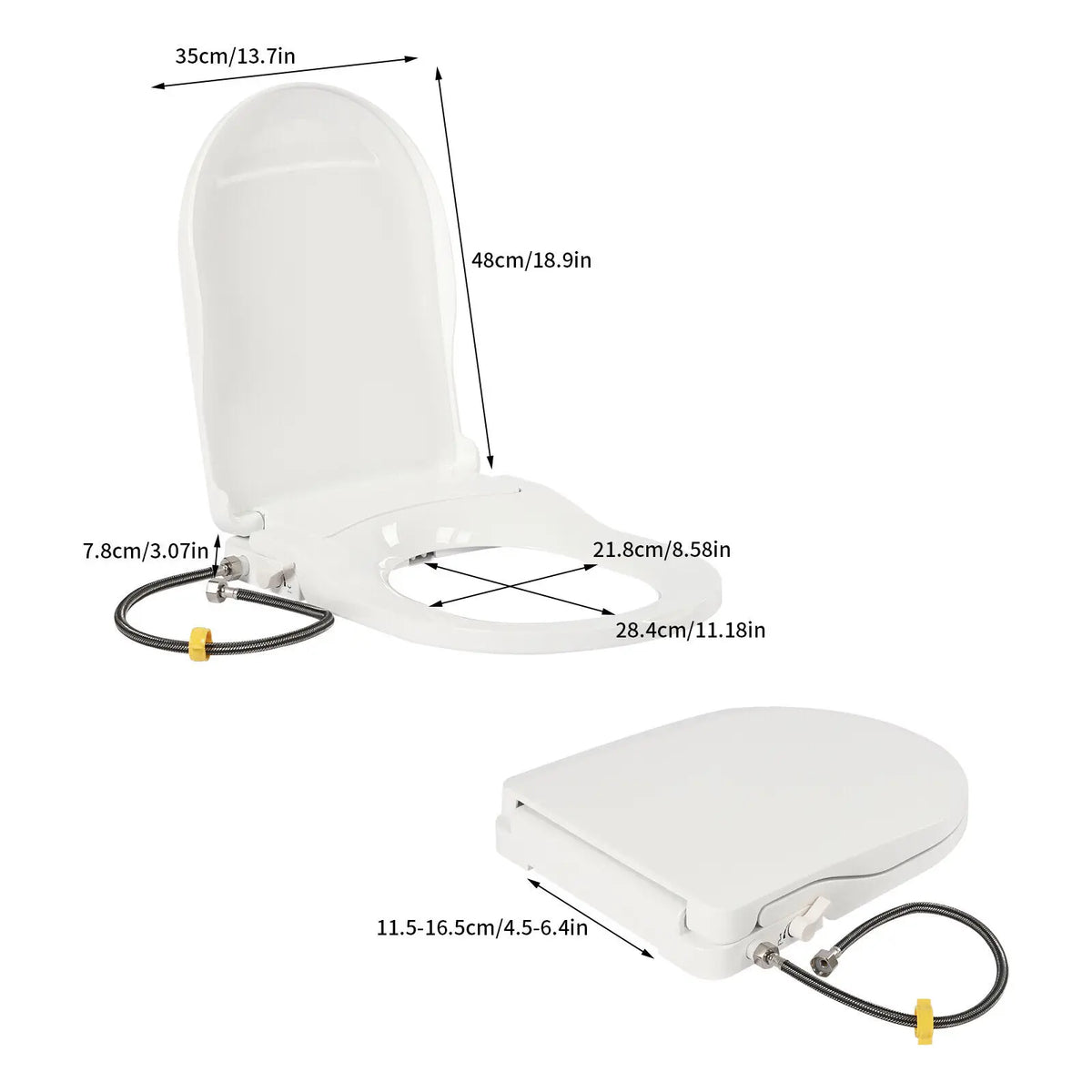 Smart Toilet Seat Bidet with Self Cleaning Dual Nozzle Non-Electric Water Spray