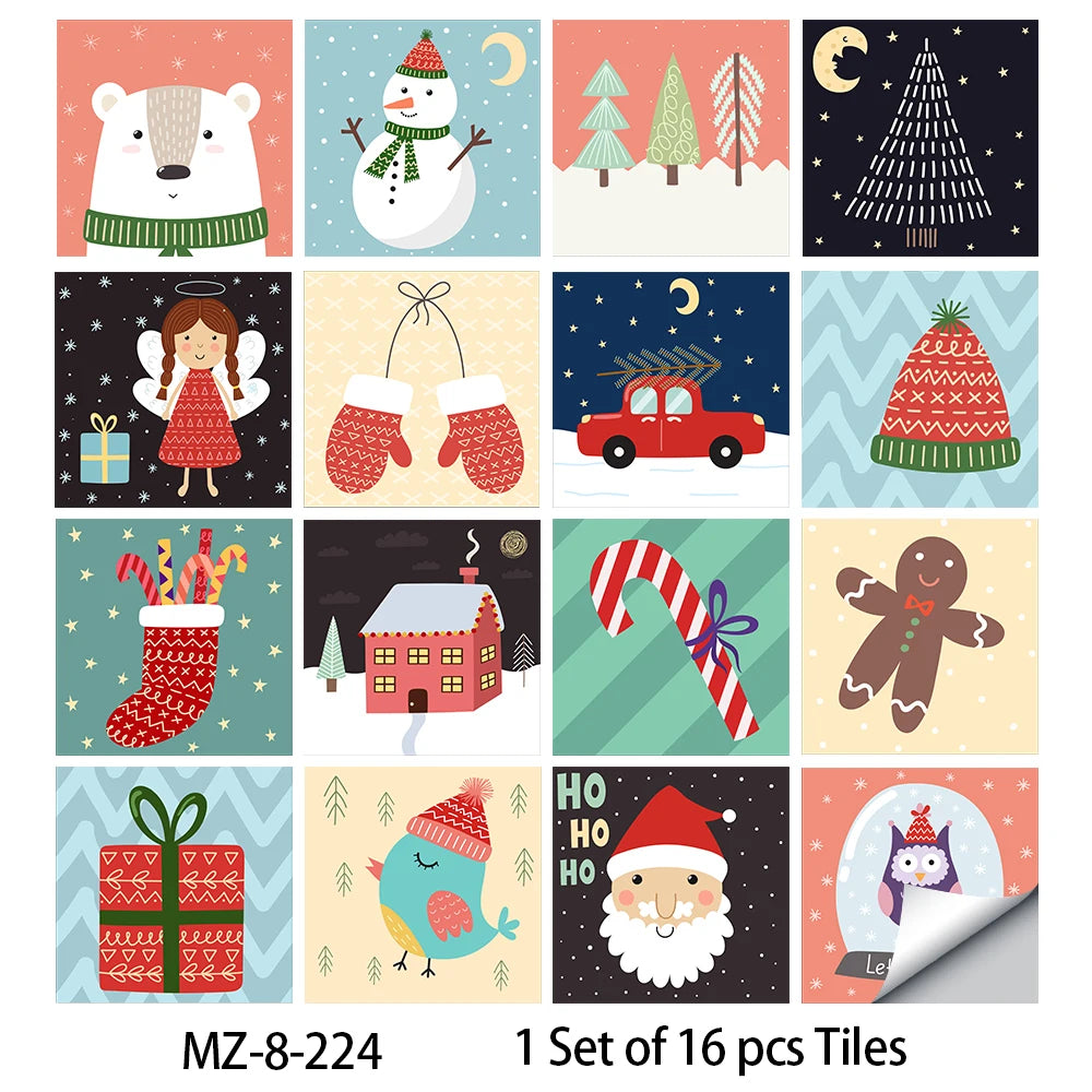 Matte Waterproof Tile Wall Stickers Set For Kitchen Bathroom PVC