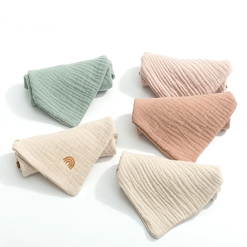 5Pcs Set Cotton Gauze Handkerchief Towels For Kids Soft Absorbent