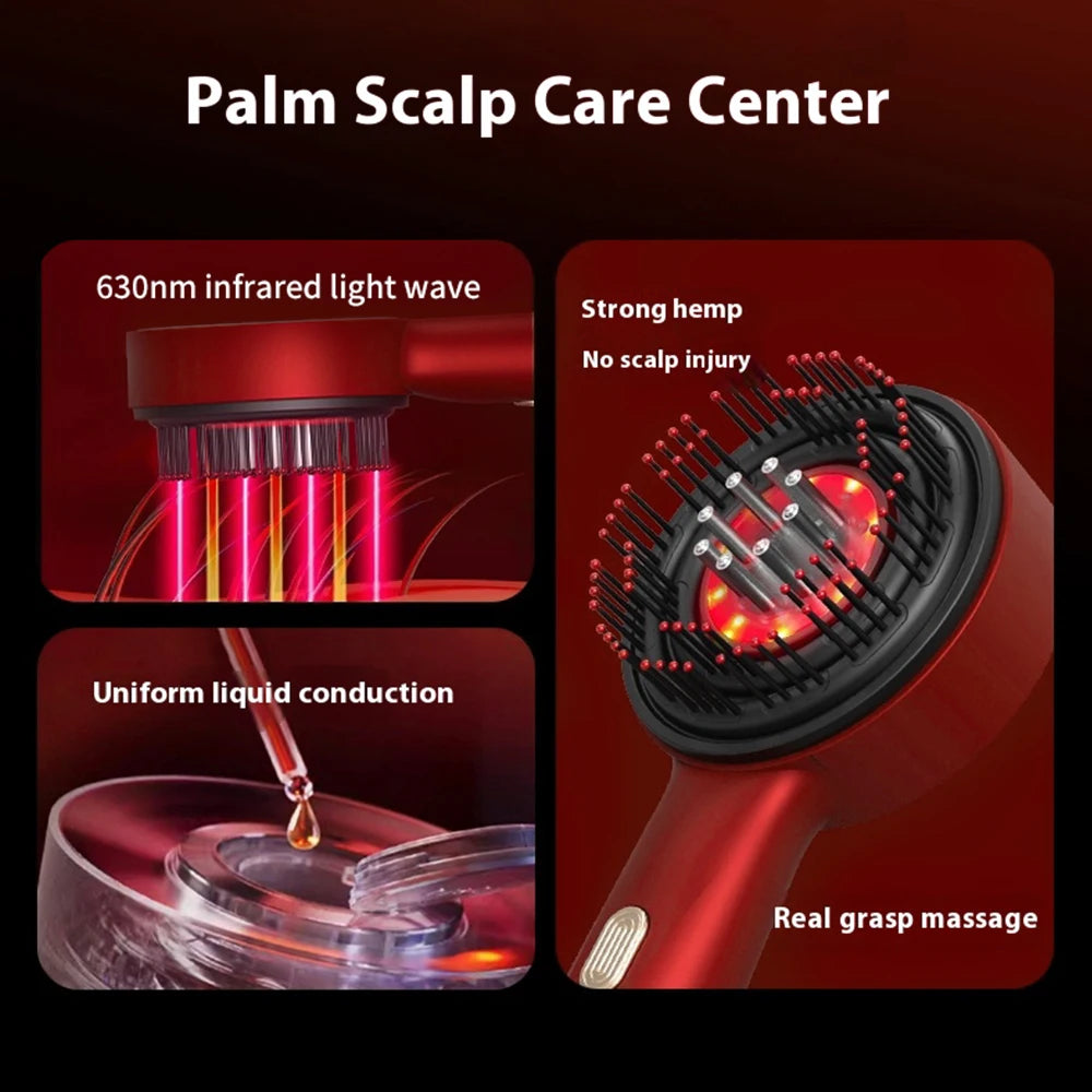 Electric Scalp Massage Brush Red Light Hair Growth Massage Comb Anti Hair Loss Liquid Oil Applicator Massager Tools