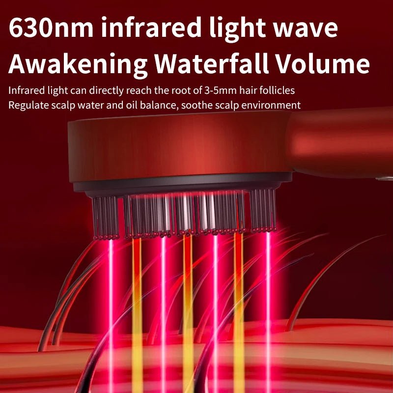 Electric Scalp Massage Brush Red Light Hair Growth Massage Comb Anti Hair Loss Liquid Oil Applicator Massager Tools