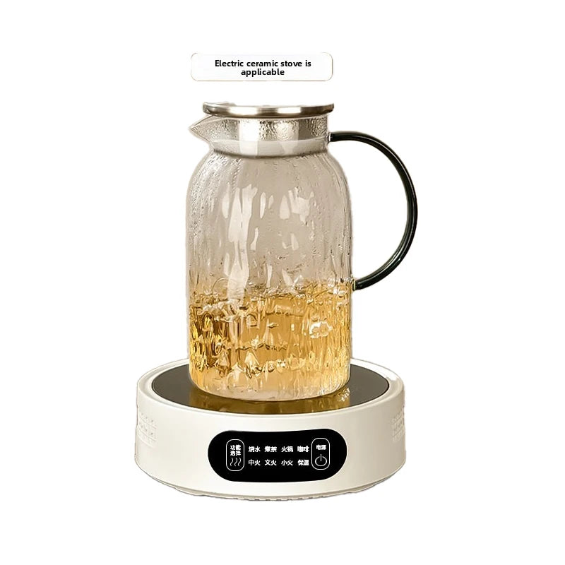 Premium Quality Glass Glacier Cold Water Pitcher,Sturdy Borosilicate Glass Jug for Fruit Tea,Refreshing Drinks–Relax and Enjoy
