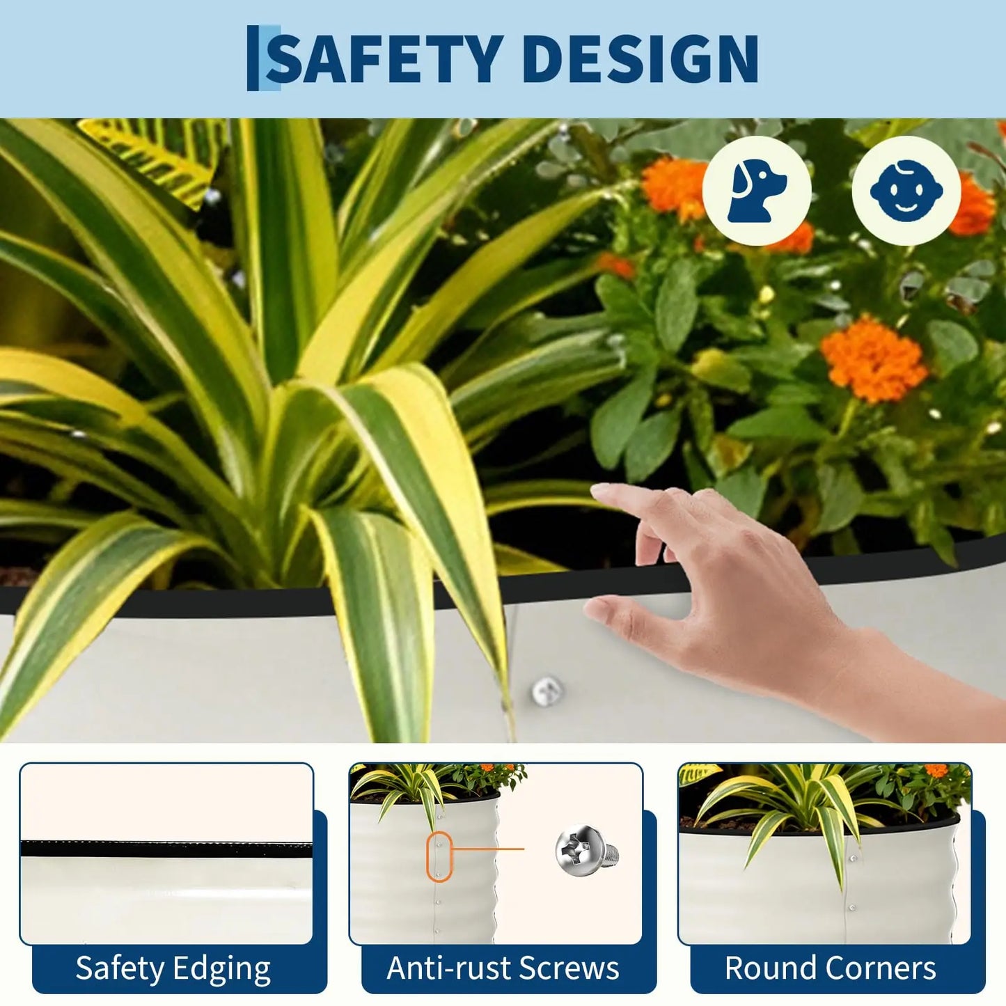 2 Pack 8x4x2FT Galvanized Raised Garden Beds, Rustproof Metal Planter Boxes Open Bottom For Vegetables Flowers Herbs Outdoor Garden