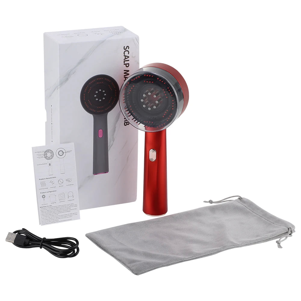 Electric Scalp Massage Brush Red Light Hair Growth Massage Comb Anti Hair Loss Liquid Oil Applicator Massager Tools