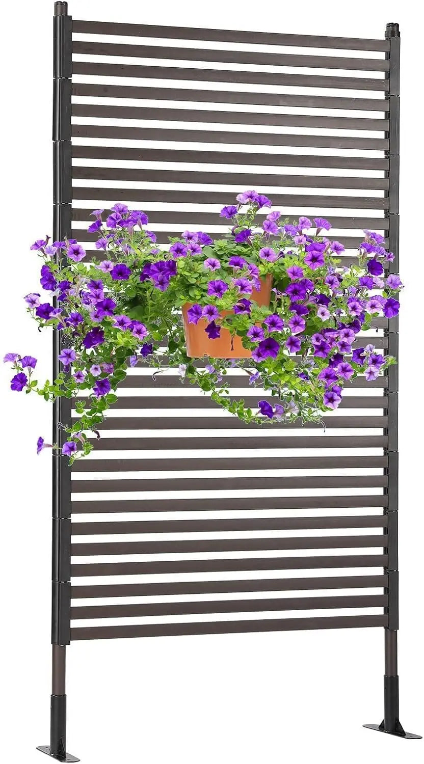 Metal Outdoor Privacy Screen With Stand For Patio Or Garden