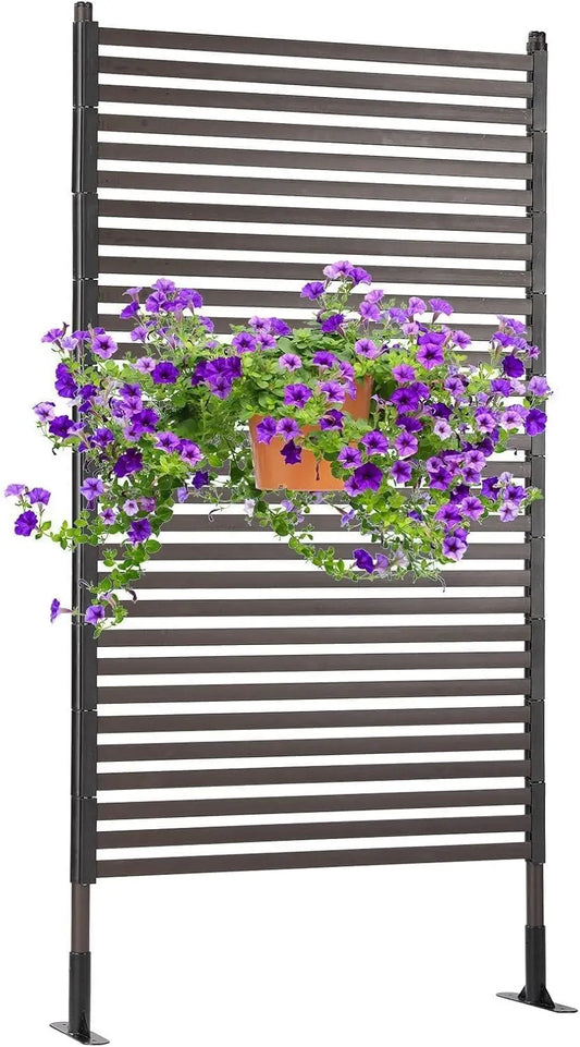 Metal Outdoor Privacy Screen With Stand For Patio Or Garden