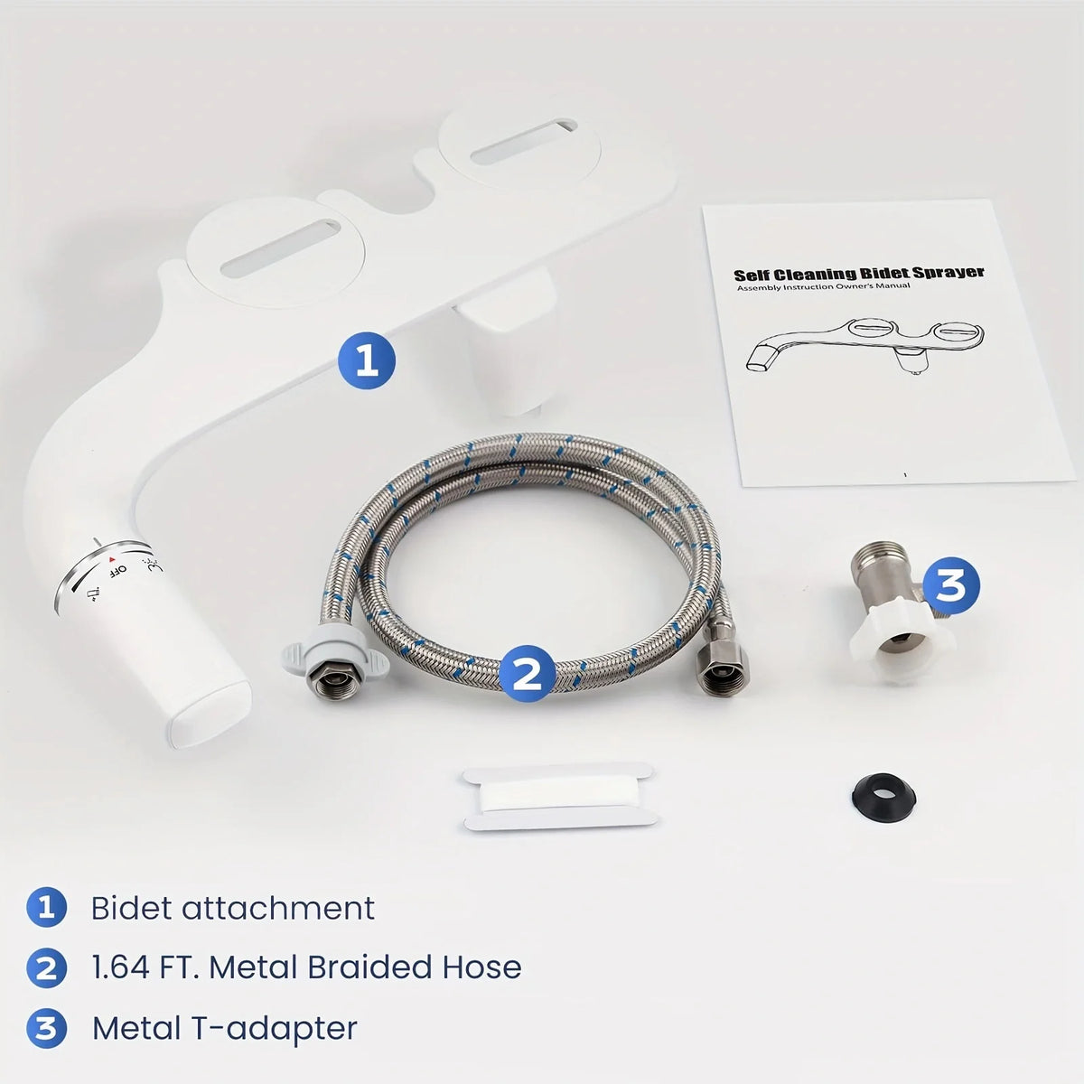 Ultra-Slim Bidet Attachment for Toilet - Dual Nozzle (Frontal & Self Cleaning) Hygienic Bidets for Existing Toilets