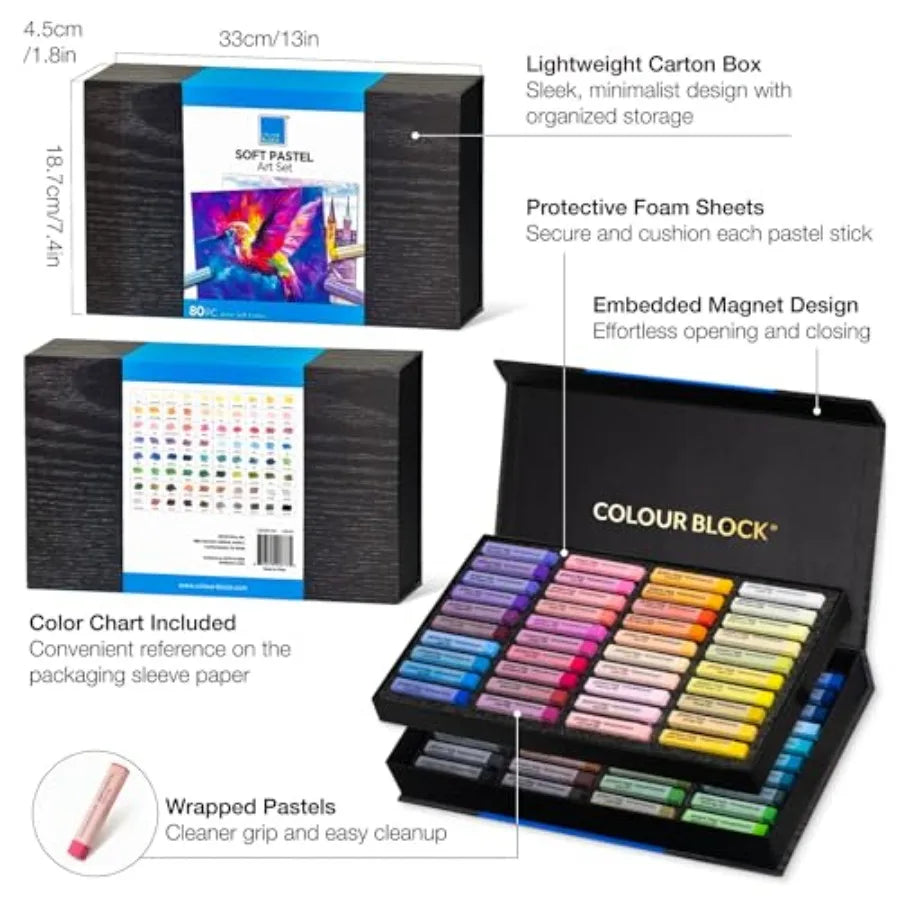 s for Artists - Square Chalk s Art in CARBON Box - Vibrant Pigments Art Kit for Painting, Drawing, Sketching, Hobbyist