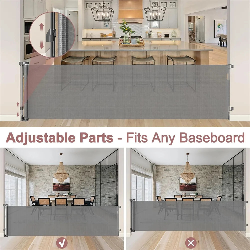 Retractable Baby Gate For Stairs And Doorways Extra Wide