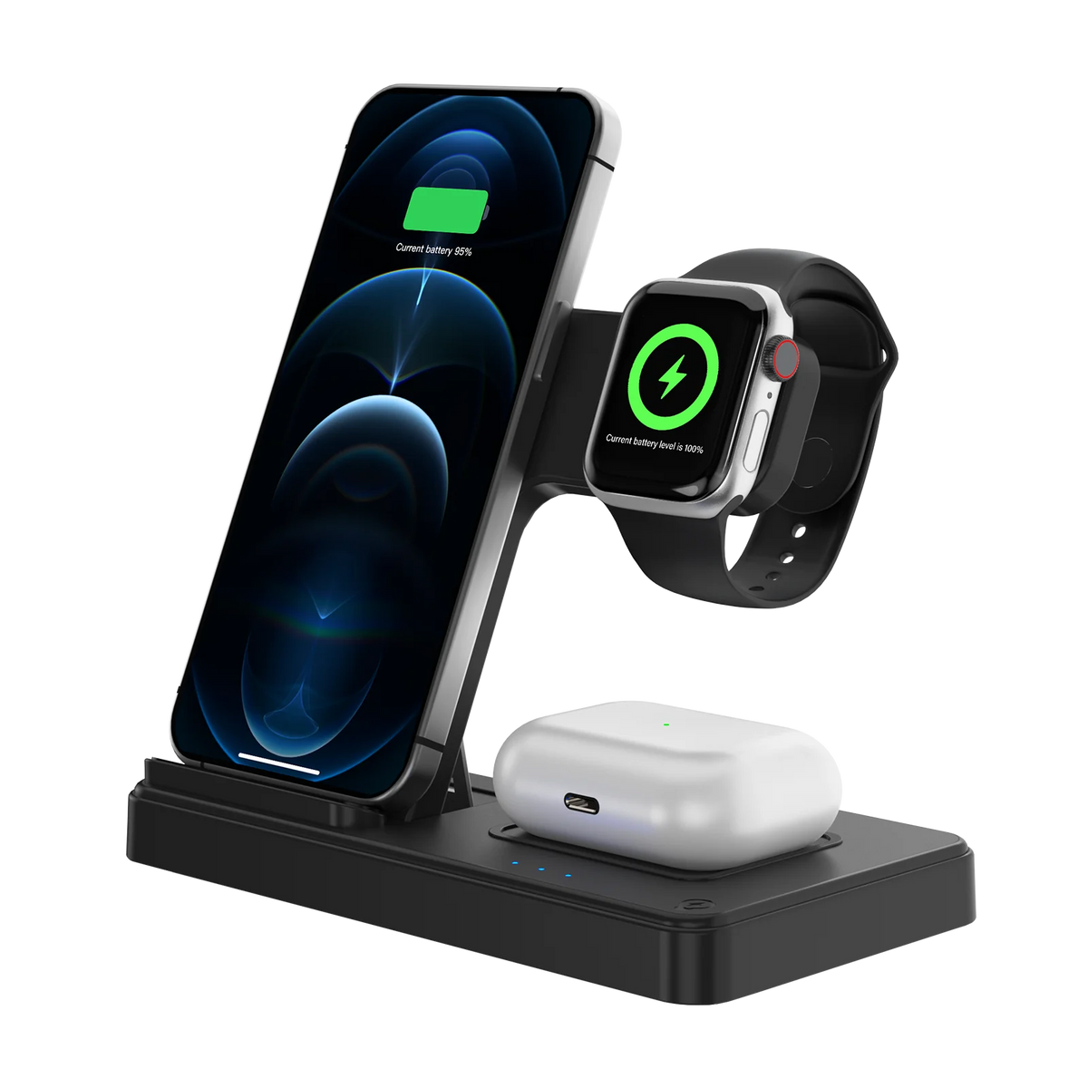 Foldable Magnetic Wireless Fast Charging Station For Apple Devices