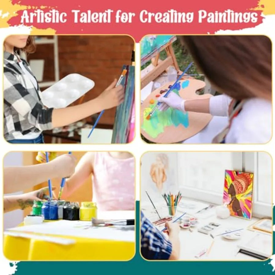 72 Pcs 12 Sets Sip and Paint Kit Pre Drawn Canvas for Painting 8" x 10" Paint Party Canvas Painting Pre Printed Canvases for Pa