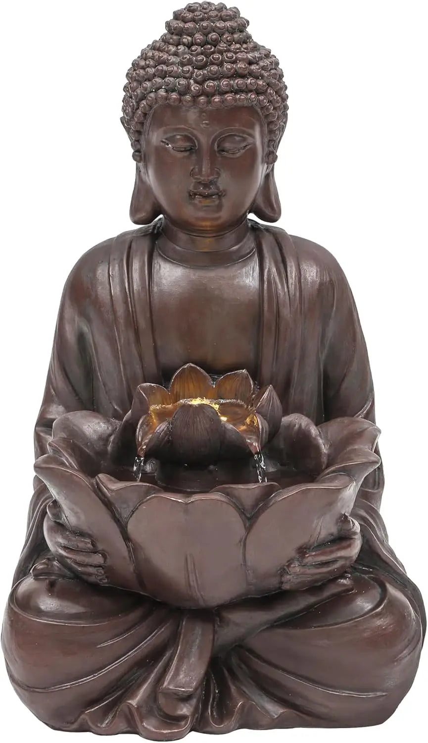 Buddha Outdoor Zen Garden Water Fountain With LED Lights