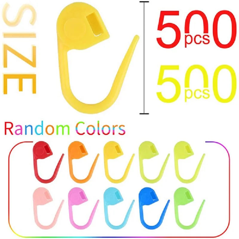 Knitting Craft Sewing Needle Tool Plastic Locking Stitch Markers Crochet Hooks Safety Sewing Supplies