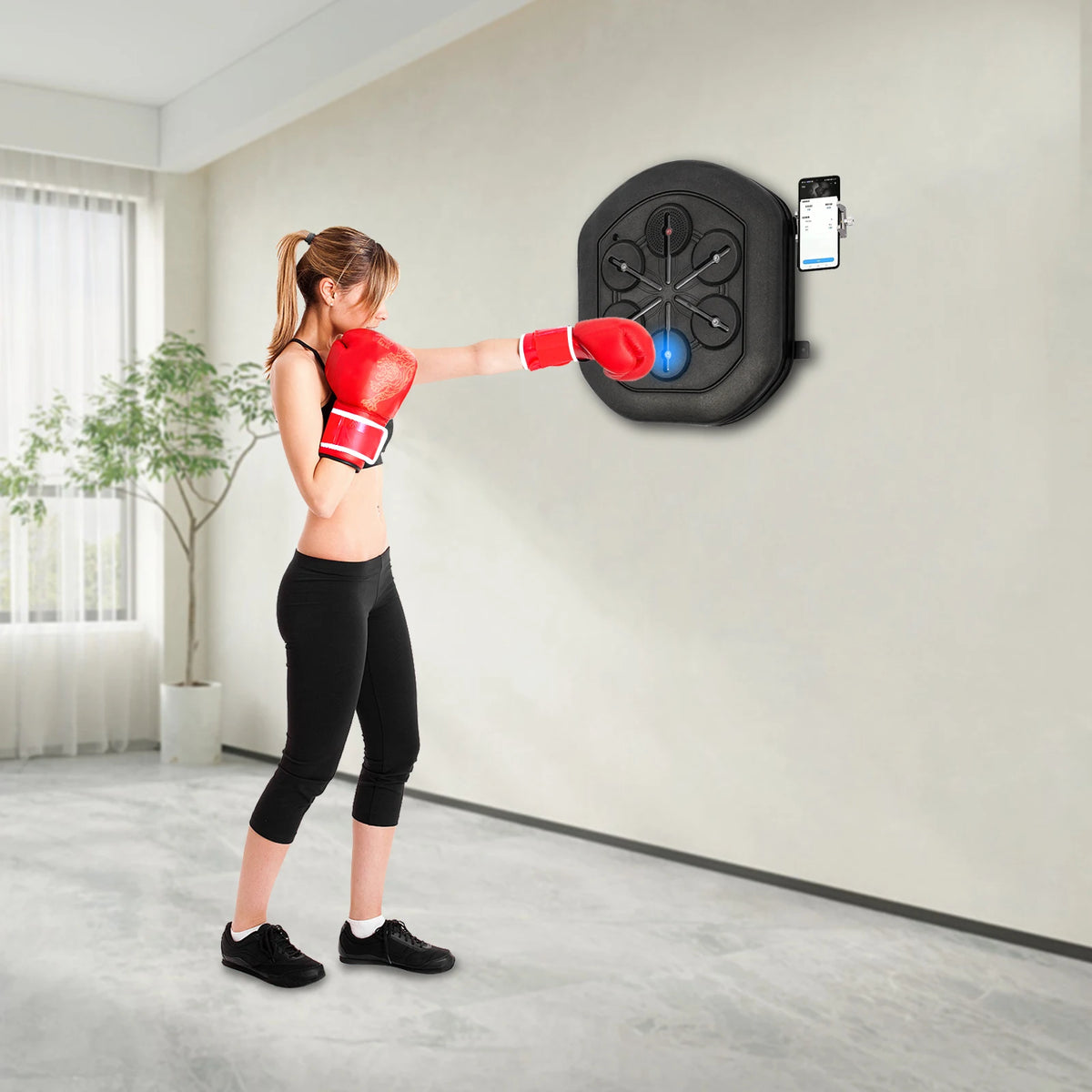 Bluetooth Wall Mounted Boxing Trainer With LED Punching Pad