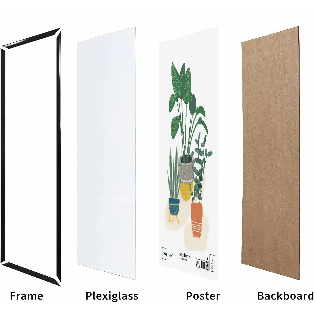Best Selling 24x36 Inch Black Flat Profile Wall Photo Picture Frame Large Size Home Decor