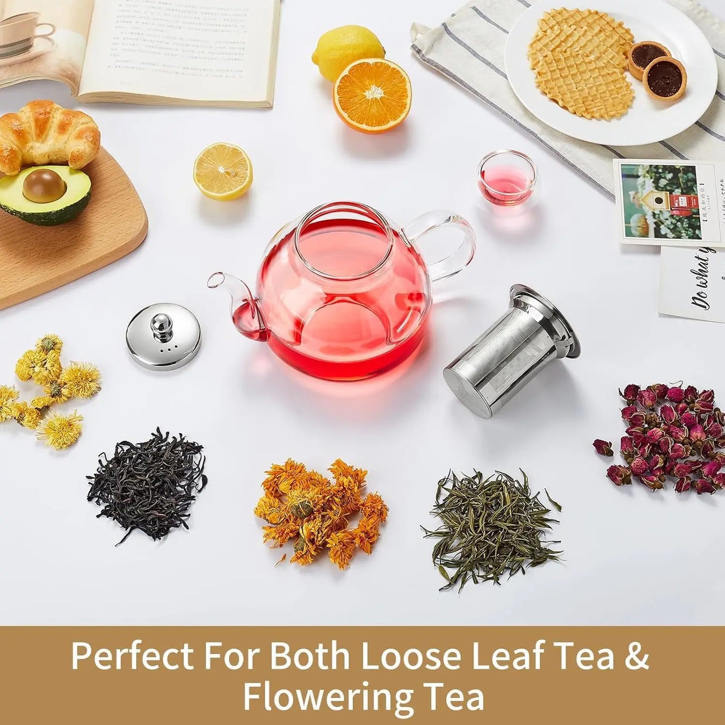 Twenty Four Pack Glass Teapot Infuser Kettle Borosilicate