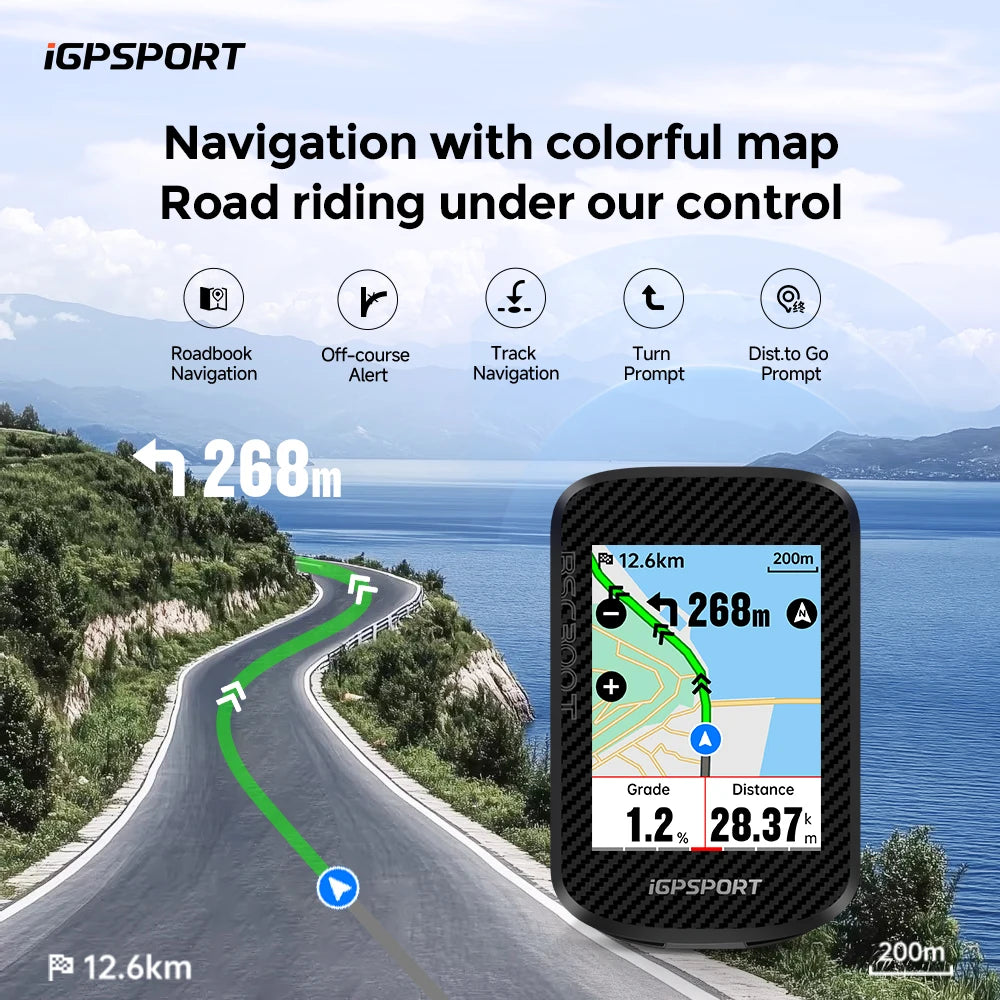 iGPSPORT BSC300T Touch Screen Wireless Bike Computer With Global Map