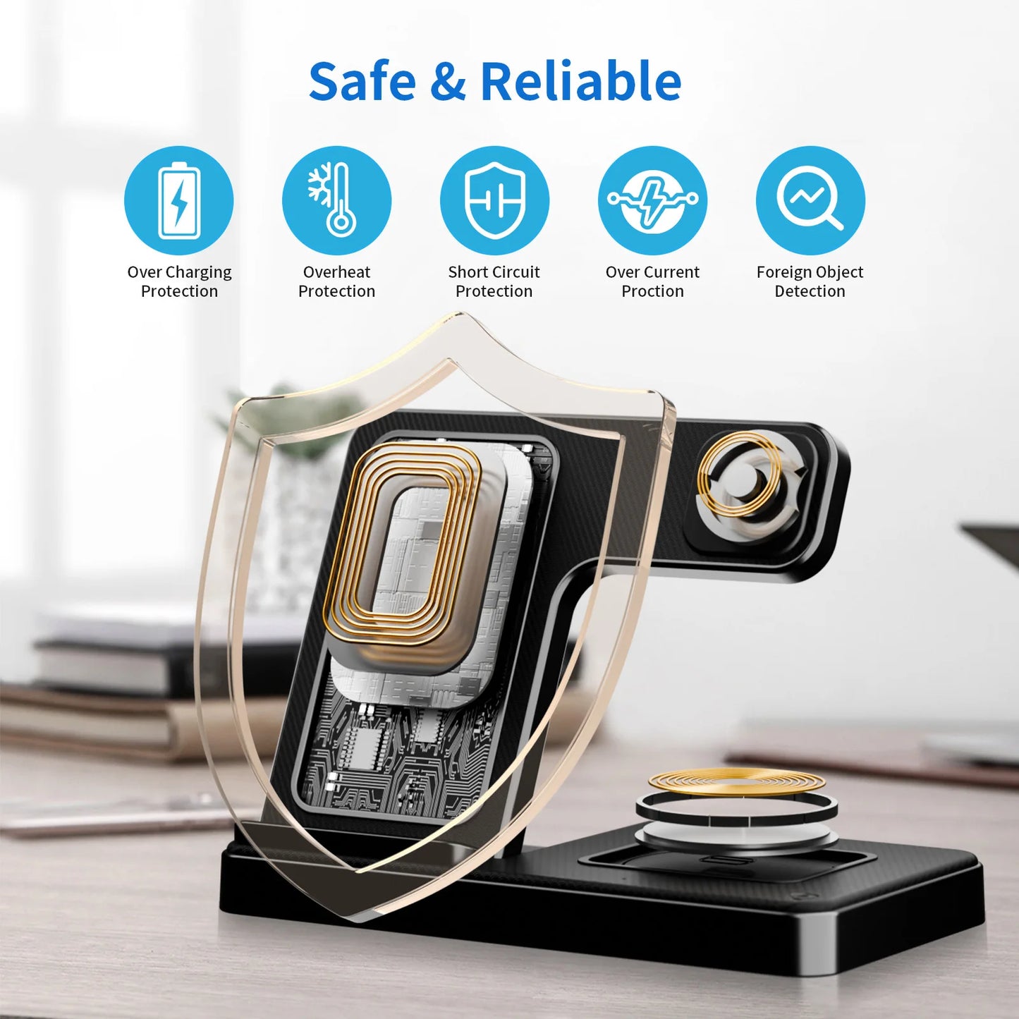 Foldable Magnetic Wireless Fast Charging Station For Apple Devices