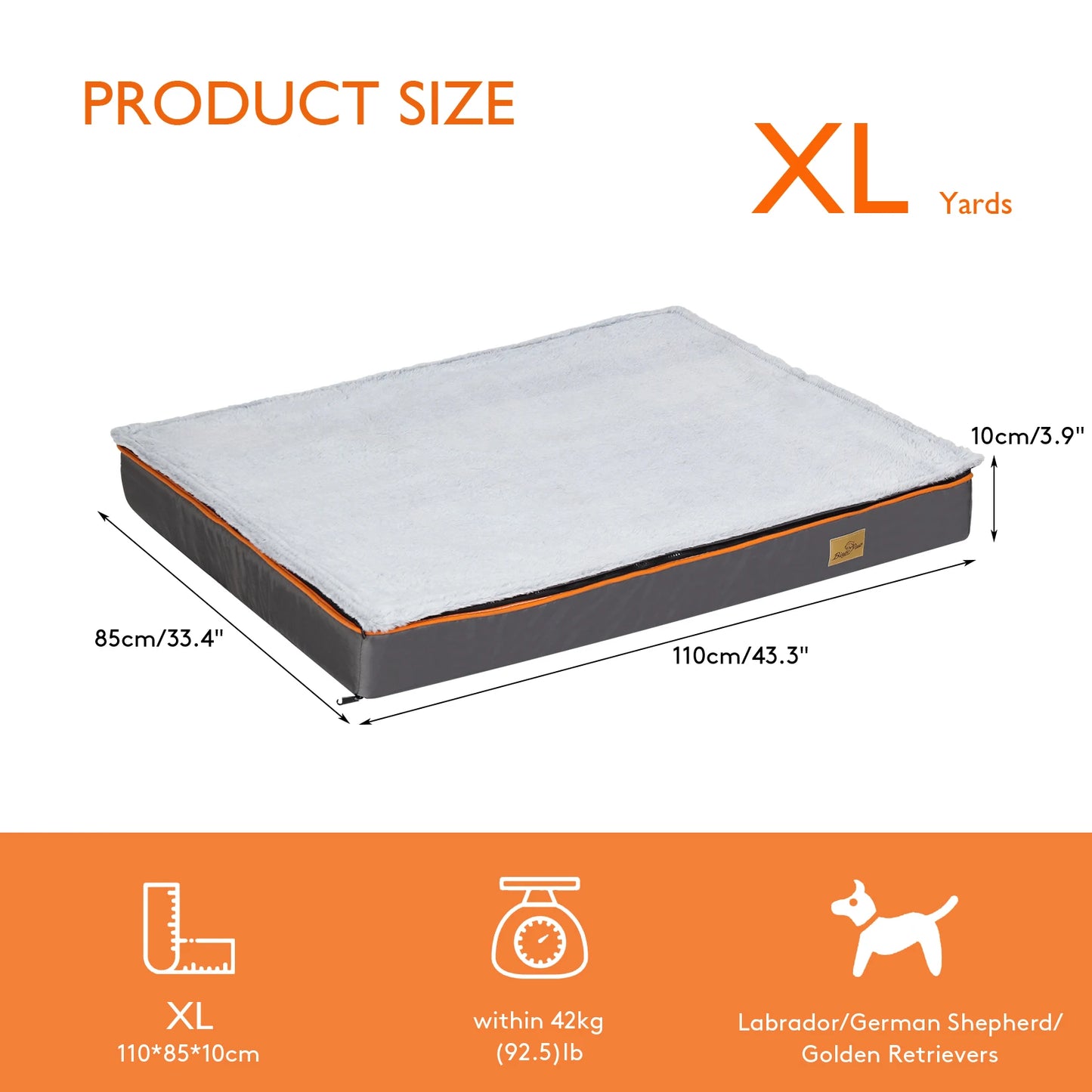 Dog Pet Bed  Large Padded Orthopedic Dog Bed Foam Cushion Pets Pillow Bed with Washable Cover