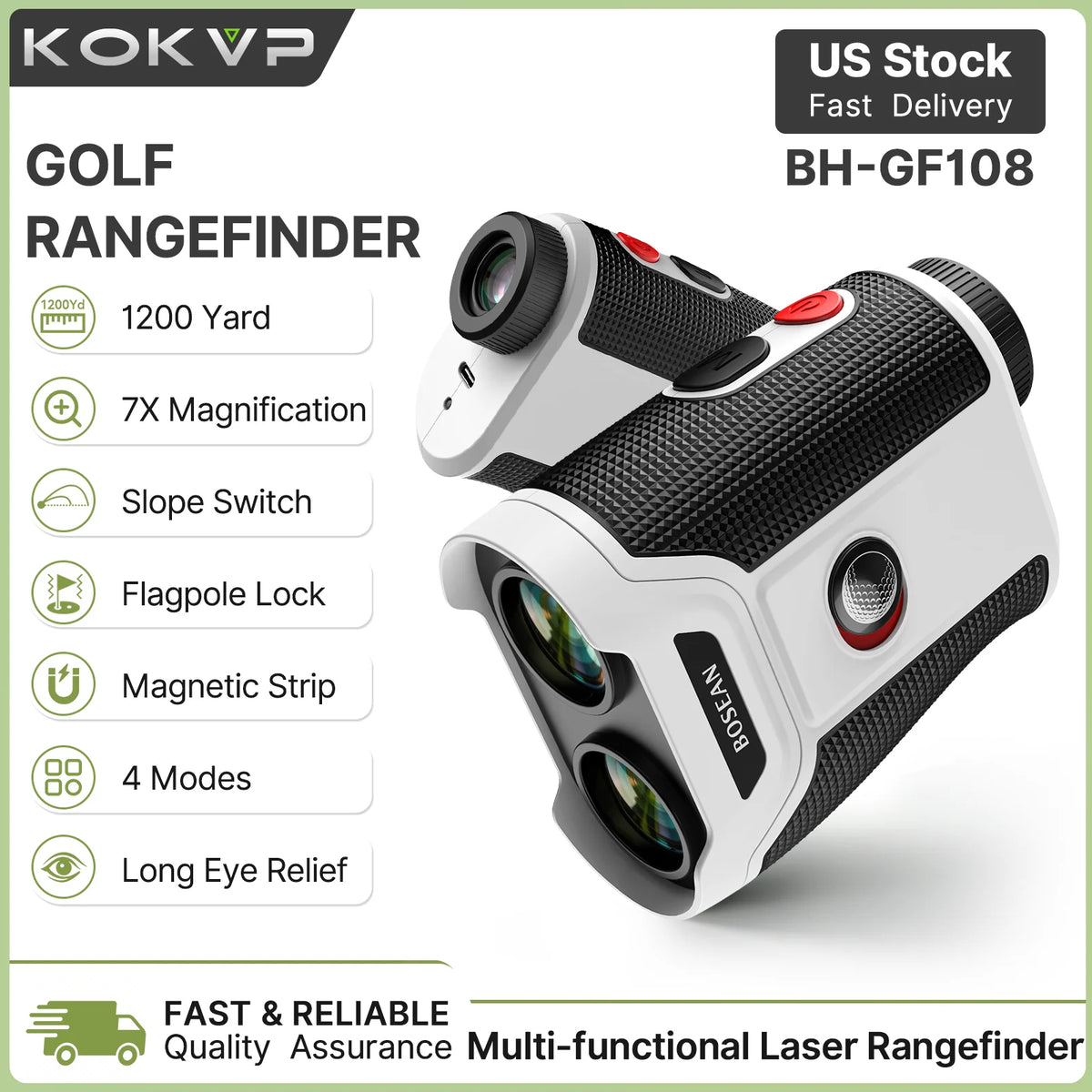 BOSEAN Golf Rangefinder With Slope Magnetic LCD Vibration